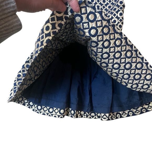 HALABALOO Metallic Geometric Jacquard Drop Waist Dress - Picture 6 of 8